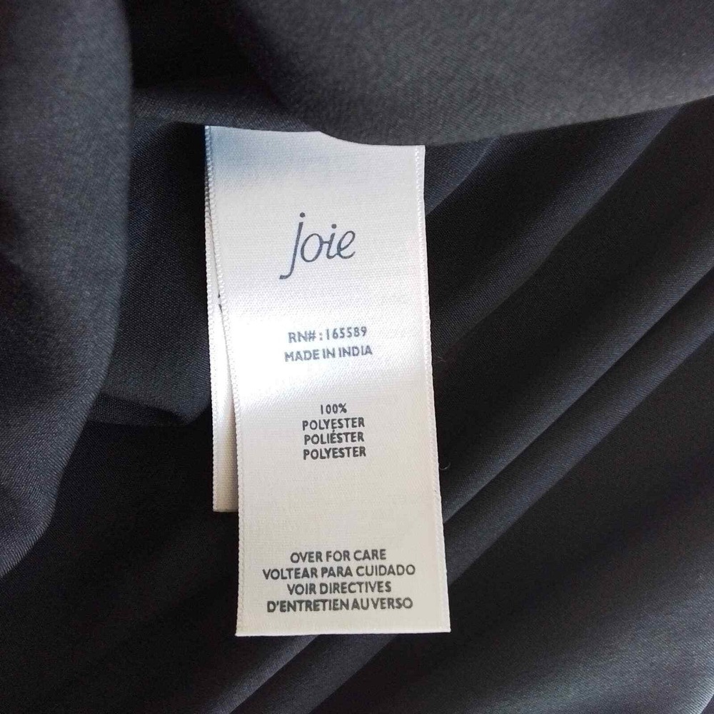JOIE Chiffon Mini Dress Size Small‎ in Black w/ Balloon Sleeves - Picture 13 of 14
